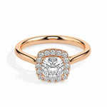 Unique Cushion shaped engagement ring in white gold setting - Diamond Ring