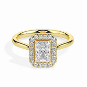 Vintage sapphire engagement ring in custom gold design - Emerald Diamond Ring