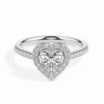 Heart cut engagement ring with lab grown diamond in rose gold - Engagement Rings