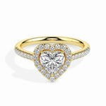 Heart cut engagement ring with lab grown diamond in rose gold - Engagement Rings