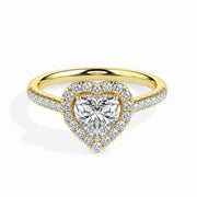Heart cut engagement ring with lab grown diamond in rose gold - Engagement Rings