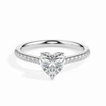 Vintage sapphire engagement ring in custom gold design - Heart Diamond Ring