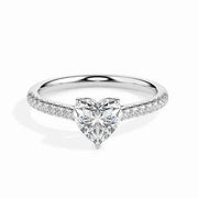 Vintage sapphire engagement ring in custom gold design - Heart Diamond Ring