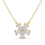 3.64 Ct Long gold necklace with layered chain design.