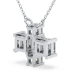 4.87 Ct Gold compass necklace pendant with engraved compass design.