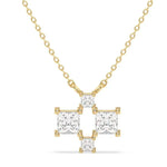 4.87 Ct Gold compass necklace pendant with engraved compass design.