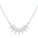 2.93 Ct Long gold necklace with layered chain design.