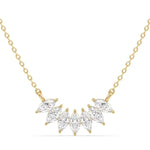 2.93 Ct Long gold necklace with layered chain design.
