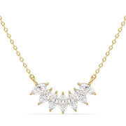 2.93 Ct Long gold necklace with layered chain design.