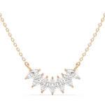 2.93 Ct Long gold necklace with layered chain design.