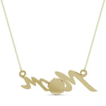 0.10 Ct Real diamond necklace with natural diamonds in gold setting.