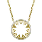 0.94Ct Gold bow necklace pendant with ribbon-inspired design.