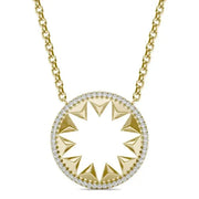 0.94Ct Gold bow necklace pendant with ribbon-inspired design.