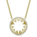 0.94Ct Gold bow necklace pendant with ribbon-inspired design.