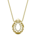 0.58 Ct Womens gold necklace with delicate chain and pendant.