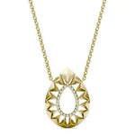 0.58 Ct Womens gold necklace with delicate chain and pendant.