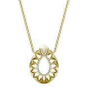 0.58 Ct Womens gold necklace with delicate chain and pendant.