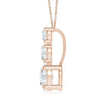 5.27 Ct Gold bow necklace pendant with ribbon-inspired design.