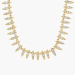 3.67 Ct Gold bow necklace pendant with ribbon-inspired design.