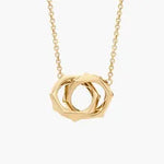 Yellow gold initial necklace with letter pendant Women Special.