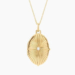 0.34 Ct Gold rosary necklace with beads and cross pendant.