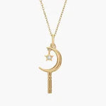 0.18 Ct with gold necklace featuring green gemstone pendant.