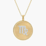 0.76 Ct Real diamond necklace with natural diamonds in gold setting.