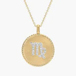 0.76 Ct Real diamond necklace with natural diamonds in gold setting.