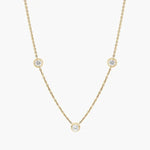 1.36 Ct Womens gold necklace with delicate chain and pendant.