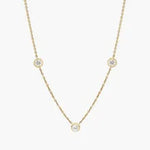 1.36 Ct Womens gold necklace with delicate chain and pendant.