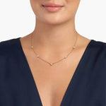 1.36 Ct Womens gold necklace with delicate chain and pendant.