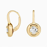 1.58 Ct Round Gold Plated Diamond Unique Diamond Gold Earrings