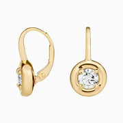 1.58 Ct Round Gold Plated Diamond Unique Diamond Gold Earrings