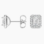2.14 Ct Emerald Cut Diamond White Gold Plated Earrings Use Fo Jewerlly