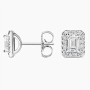 2.14 Ct Emerald Cut Diamond White Gold Plated Earrings Use Fo Jewerlly
