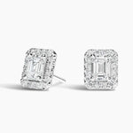 2.14 Ct Emerald Cut Diamond White Gold Plated Earrings Use Fo Jewerlly