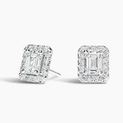 2.14 Ct Emerald Cut Diamond White Gold Plated Earrings Use Fo Jewerlly