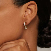 2.64 Ct Round Cut Gold Plated Diamond Earrings Use For Jewerlly.