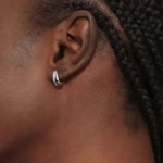 0.74 Ct Unique Design White Gold Plated Diamond Earrings