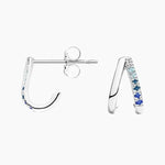 0.74 Ct Unique Design White Gold Plated Diamond Earrings