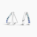 0.74 Ct Unique Design White Gold Plated Diamond Earrings