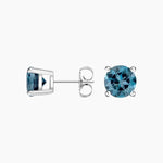 1.95 Ct Round Cut Diamond Blue Colored Diamond Earrings For Unique