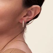 Baguette Moissanite Diamond Cluster Hoop Earrings 14k Yellow Gold Plated