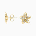 0.85 Ct Flora Shape Gold Plated Diamond Earrings Jewerlly