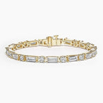 7.06 Ct Cuban bracelet Pandora style with interlocked gold chain links.
