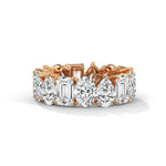 7.98 Ct Mossianate Mix Diamond Gold Rings - Women For Special
