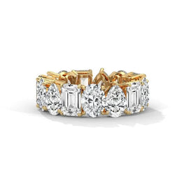7.98 Ct Mossianate Mix Diamond Gold Rings - Women For Special