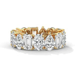 7.98 Ct Mossianate Mix Diamond Gold Rings - Women For Special