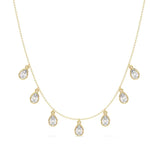 2.64 Ct Gold vermeil necklace with 18k gold plating and chain.