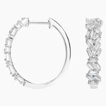 2..69 Ct Bauggte Diamond White Gold Plated Diamond Earrings .